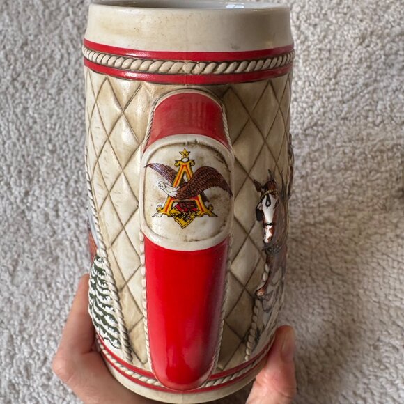 Budweiser Clydesdale Beer Stein Pair Vintage Limited Edition Collectible Barware - Picture 10 of 12